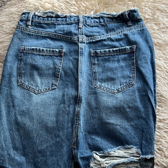 Missguided Blue Denim Distressed Mini Skirt - Picture 8 of 12
